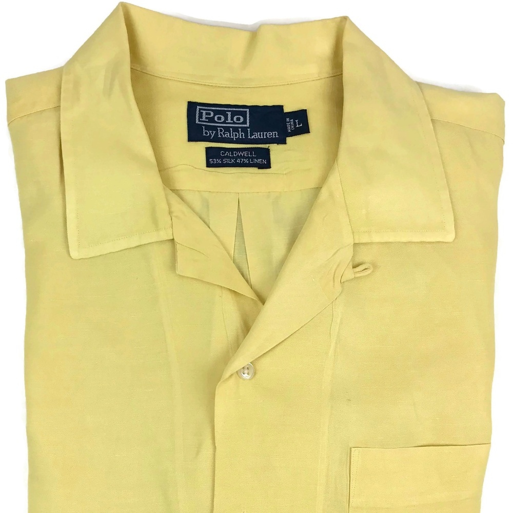 Ralph Lauren CALDWELL Silk Linen Camp Shirt Large